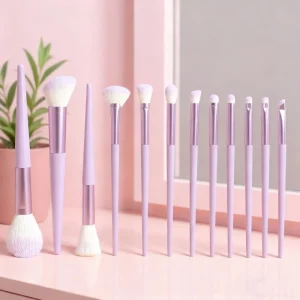12pcs Makeup Brush Set Eyeshadow Brush Blending Concealer Loose Powder Brush Set Cosmetic Tools with Makeup Bag