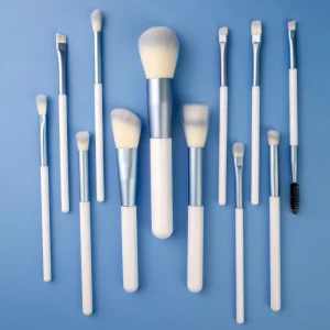 12pcs Professional Makeup Brush Set Premium Synthetic Kabuki Foundation Blending Brush Face Powder Blush Concealer Eye Shadows