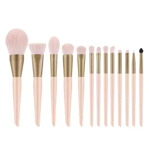 13 Piece Vegan Professional Makeup Brushes Set Fan Brush Style for Eye Shadow Foundation Blush Concealer