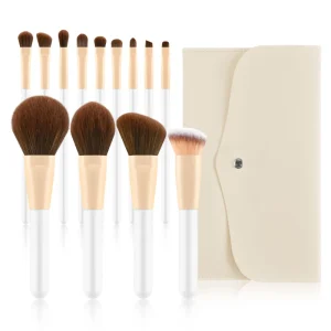 13pcs Makeup Brush Set Brown Customize Logo Vegan Synthetic Hair Soft Professional Premium Foundation Eye Brushes Private Label