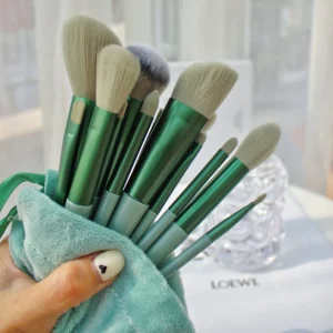 13pcs Makeup Brushes Set Soft Bristle Blush Eyeshadow Brush Portable Travel Beauty Brush with Drawstring Bag