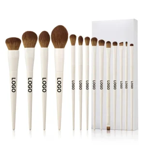 14 Pcs Make up Brushes Custom Logo Travel Size Portable Cosmetic Kit White Makeup Brush Set