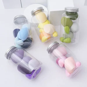 14 Pcs Pink Black Face Makeup Sponge Egg Shape Blender Sponges Powder Press Puffs Set in Bottle Super Soft