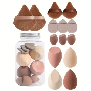 14 Piece Super Soft Latex Free Makeup Sponge Set Dual Use Wet Dry Powder Puff Egg Sponges with Custom Logo Washable Beauty Tool