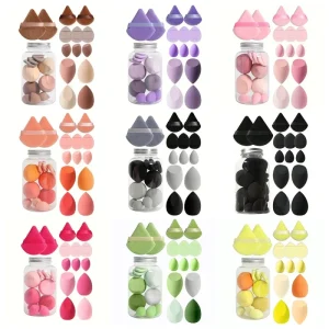 14 piece Mini Triangle Finger Makeup Puff Flocking Air Cushion Makeup Sponge Set Combination Beauty Soft Feature Blending Makeup