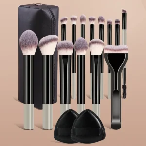 14PCS Professional Makeup Brush Set with Cosmetic Bag Synthetic Hair Foundation Brushes OEM ODM Private Label