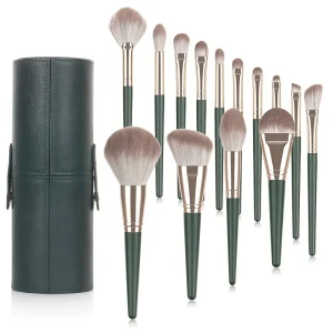 14pcs Makeup Brushes Set with Cosmetic Pouch for Full Face Makeup Foundation Eyeshadow Blending