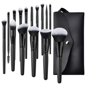 15 Black Makeup Brush Set Makeup Tools High Quality Vegetarian Cruelty Free Cosmetics Professional Single Makeup Brush