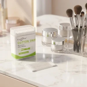 15 Years Experience Cotton Swabs Manufacturer Double Screw Cotton Buds 200Pcs Paper Stick Cotton Swab with Square Box