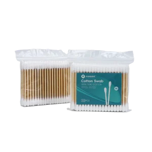 15 Years Experience Manufacturer Cotton Bud 100pcs Bamboo Stick Cotton Swab with pp Bag