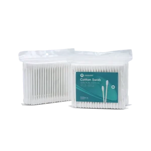 15 Years Experience Manufacturer Double Round Tip Cotton Bud 100pcs pp Stick Cotton Swab with pp Bag