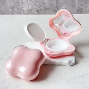15g Plastic Air Cushion Case Packaging Box Pink Jewelry Gift Box Air Cushion Case Compact Powder Case with Mirror