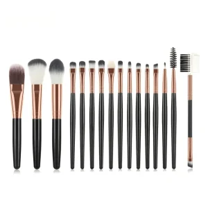 16-Piece Ultra-Soft Durable Synthetic Hair Makeup Brush Set for Beginners Face & Eyebrow Pencil Compatible