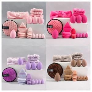 17 20 Piece Makeup Puff Set Velvet Triangle Powder Puff Waterdrop Cosmetic Sponge Blender Tool Beauty Egg for Women Daily Makeup