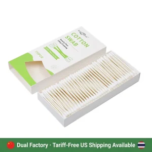 170PCS Cotton Buds Paper Stick Cotton Swab With Long Drawer Box Windowing