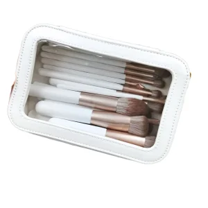 18 Piece Professional Makeup Brush Set Wood Handle High Grade Synthetic Smudge Brushes Pearl White Super Soft Hair Face Makeup
