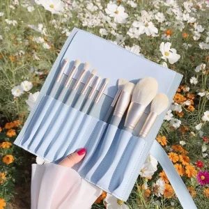 18 Piece Soft-Bristled Synthetic Hair Face Eye Makeup Brush Set Morandi Color Portable Full Set
