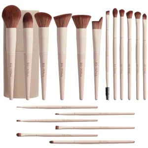 18Pcs Makeup Brush Set Premium Synthetic Powder Foundation Contour Blush Eye Shadow Blending Make up Brush Kit with Case