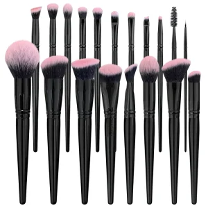 18pcs Inky Blue Makeup Brush Set with Holder Vegan Foundation Makeup Brush
