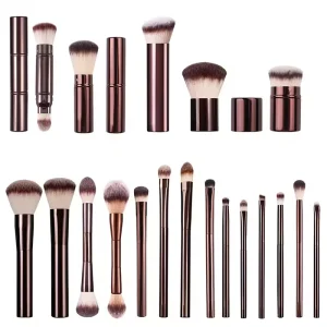 19Pcs Cruelty Free Hourglass Brushes Series Aluminium Handle Vegan Luxury Makeup Brush Set Manufacturer