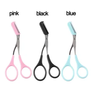 1PC Stainless Steel Eyebrow Trimmer Scissors With Comb Hair Grooming Shaping Shaver Eyelash Hair Clips Hair Remover Makeup Tools