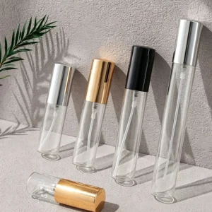 1ml 2ml 3ml 5ml 10ml Cylinder Glass Refill Mini Empty Perfume Sample Bottle with Aluminum Pump Sprayer Screen Printed