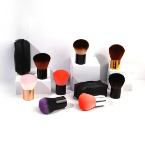 1pc Single Kabuki Makeup Brush Synthetic Hair Plastic Handle Nail Dust Powder Foundation Brush