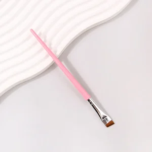 1pc Single Thin Perfect Cutting Tint Flat Private Label Eyeliner Blade Ultra Fine Flat Knife Brush Thin Angled Eyebrow Brush