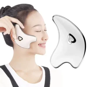 2 in 1 Electric Galvanic Guasha Skin Care V Facial Face Massage Facial Beauty Scraping Gua Sha Board Vibrating Massager