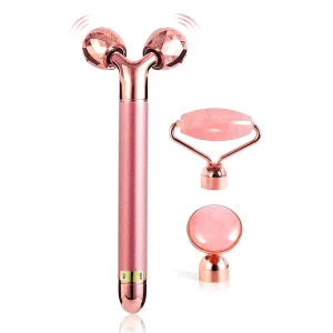 2 in 1 Energy Beauty Bar 3D Roller Facial Massager Jade Facial Massage Roller