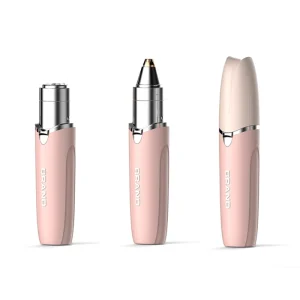 2 in 1 Lipstick Lady Trimmer Facial Hair Removal for Women Face & Eyebrow Razor Painless Portable Trimmer for Women