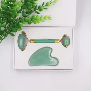 2 in 1 Natural Care Crystal Rose Quartz Jade Roller Gua Sha Box Set