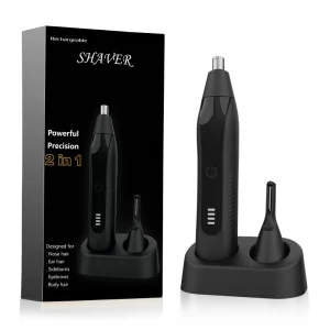 2 in 1 Nose Hair Trimmer Rechargeable Waterproof Electric Portable Ear Face Eyebrow Nose Hair Trimmer for Men