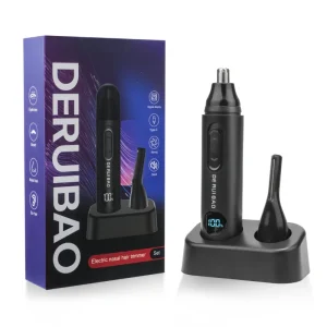 2 in 1 Rechargeable Trimmer Digital Battery Display Eyebrow Cutter Non Slip Stand Stainless Steel Blades Full Facial Portable RV