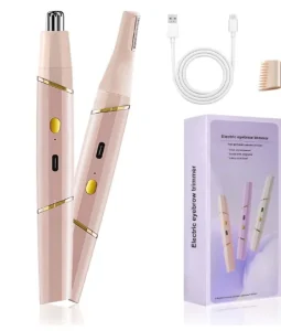 2 in 1 USB Eyebrow Facial Hair Trimmer Nose Hair Trimmer Painless Eyebrow Trimmer Electric Face Hair Shaver for Ladies