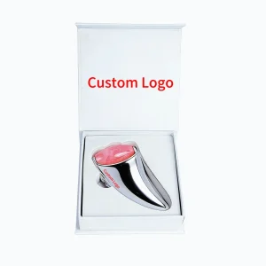 2 in 1 Zinc Alloy Metal Gua Sha Jade Roller Massager Custom Logo Face Massage Tool Rose Quartz Horn Facial Massager