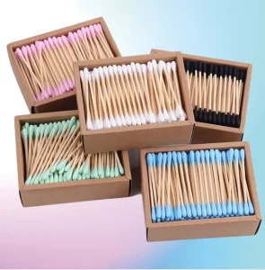 200 300 500 Count Colorful Disposable Recyclable Biodegradable Bamboo 100% Cotton Swabs Stick ECO-Friendly Makeup Remove Buds