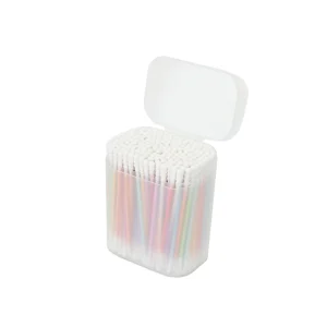 200 Pcs Eco Friendly Cotton Buds Soft Paper Stick Colorful Baby Ear Paper Cotton Swabs