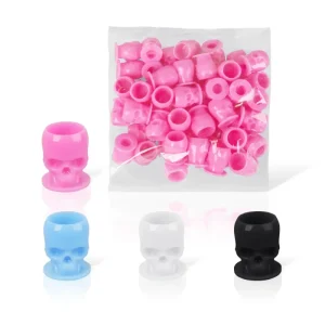 200pc Skull Shape Disposable Microblading Tattoo Ink Cups Permanent Makeup Pigment Holder Container Cap Tattoo Accessories