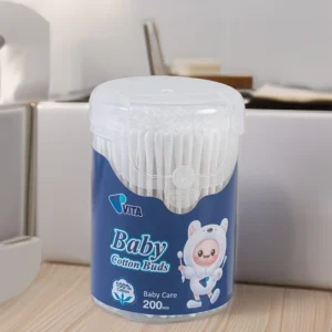 200pcs Baby Cotton Buds Disposable Spiral Shaped Paper Stick Cotton Swabs Eco Friendly Ear Cleaning for Children Daily Use