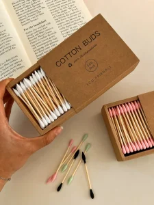 200pcs Bamboo Cotton Swabs Double Tip Cotton Buds Eco Friendly Makeup Remover Ear Cleaning Wooden Cotton Sticks