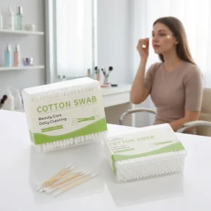 200pcs Compact Portable Bamboo Stick Cotton Bud Two Head Cotton Swabs Lint Free Soft Material Eco Friendly Degradable