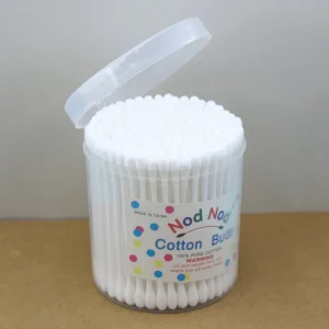 200pcs Cotton Swabs Disposable Double Head Cotton Buds in Clear Baby Ear Care Daily Cleaning
