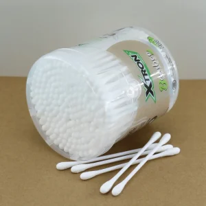 200pcs Cotton Swabs Disposable Double Head Cotton Buds in Clear Baby Ear Care Daily Cleaning