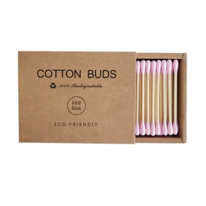 200pcs Multifunctional Daily Cleaning Cotton Bud Double Head Bamboo Stick Cotton Buds