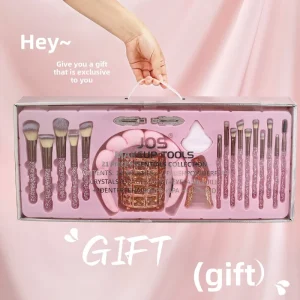 21 Piece Colorful diamond Face Powder Blusher Hair Band Gift Box Professional Makeup Brush Set Factory