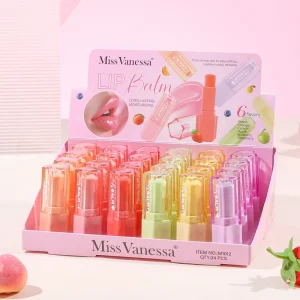 24 Pc Fruit Moisturizing Gel Lip Balm Tubes Vitamin C Lip Mask Sleeping Tool Organic Natural Waterproof for Kids