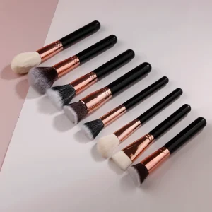25Pcs Professional Makeup Brushes Set Rose Gold Black Handle Synthetic Hair Foundation Powder Eyeshadow Concealer Brush Kit
