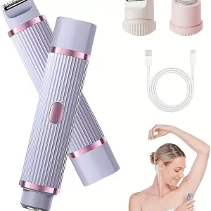 2in1 Electric Bikini Trimmer Eyebrow Shaper Rechargeable Cordless for Quick Dry Use Painless Pubic Underarm Hair Removal