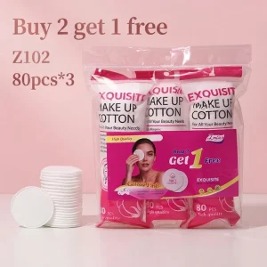 3 Bags Pack Cosmetic Cotton Pads Disposable Facial Cotton Sheets Makeup Remover Cotton